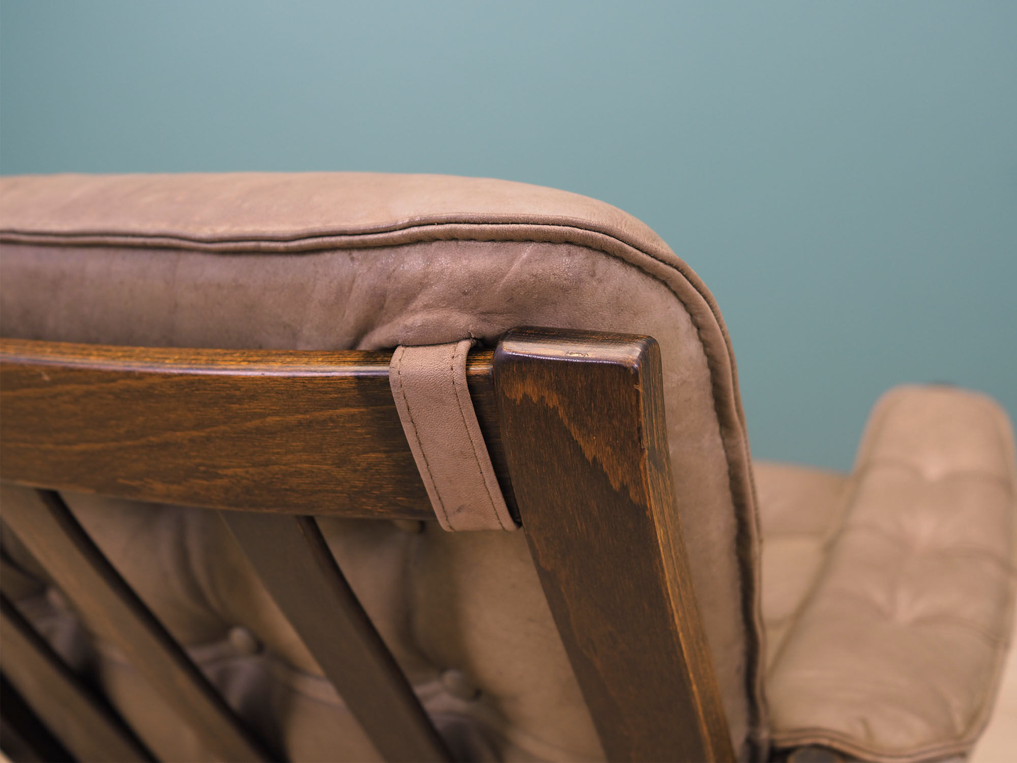 Leather armchair, Danish design, 1960s, manufactured by Genega Møbler