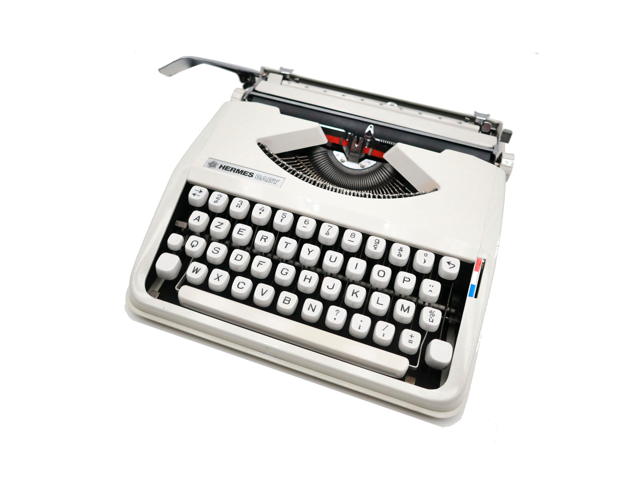 Hermes Baby New Revised White Typewriter