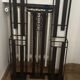 Art deco wrought iron coat rack and Degue lamp