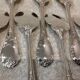 2 individual metal silver-plated sauce spoons by Christofle Marly