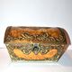 Antique biscuit box in golden sheet - Victoria metal box