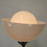 70's floor lamp in metal and white glass