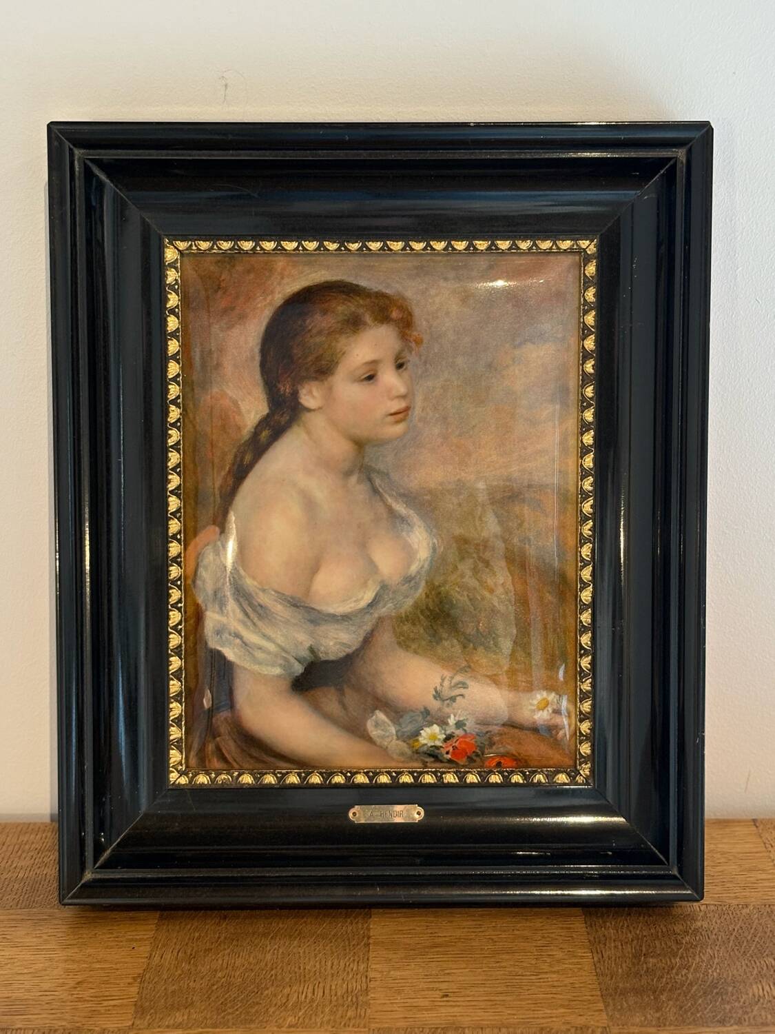 Tableau martelé Renoir « Jeune fille aux fleurs »