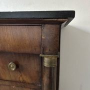 Commode Empire plateau en acajou et marbre