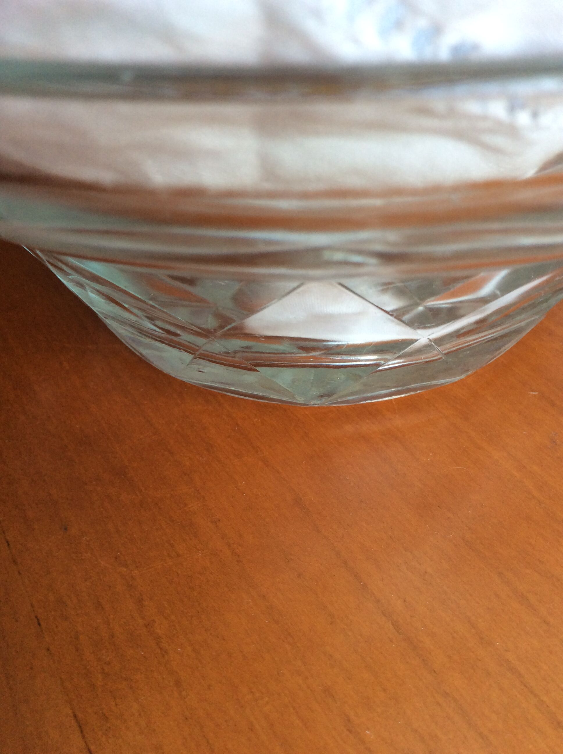 Glass salad bowl from the 50s-60s with gold border