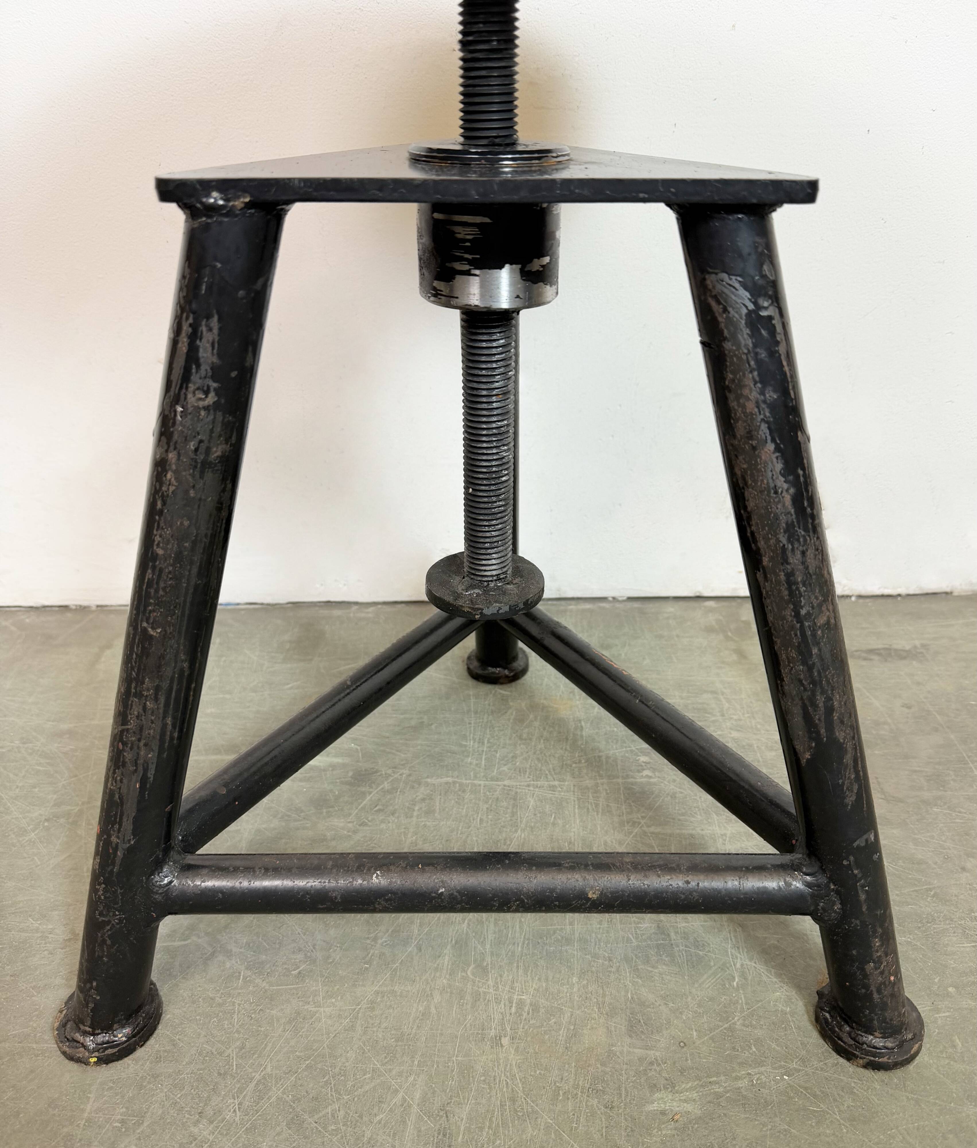 Black Industrial Workshop Swivel Stool, 1960s