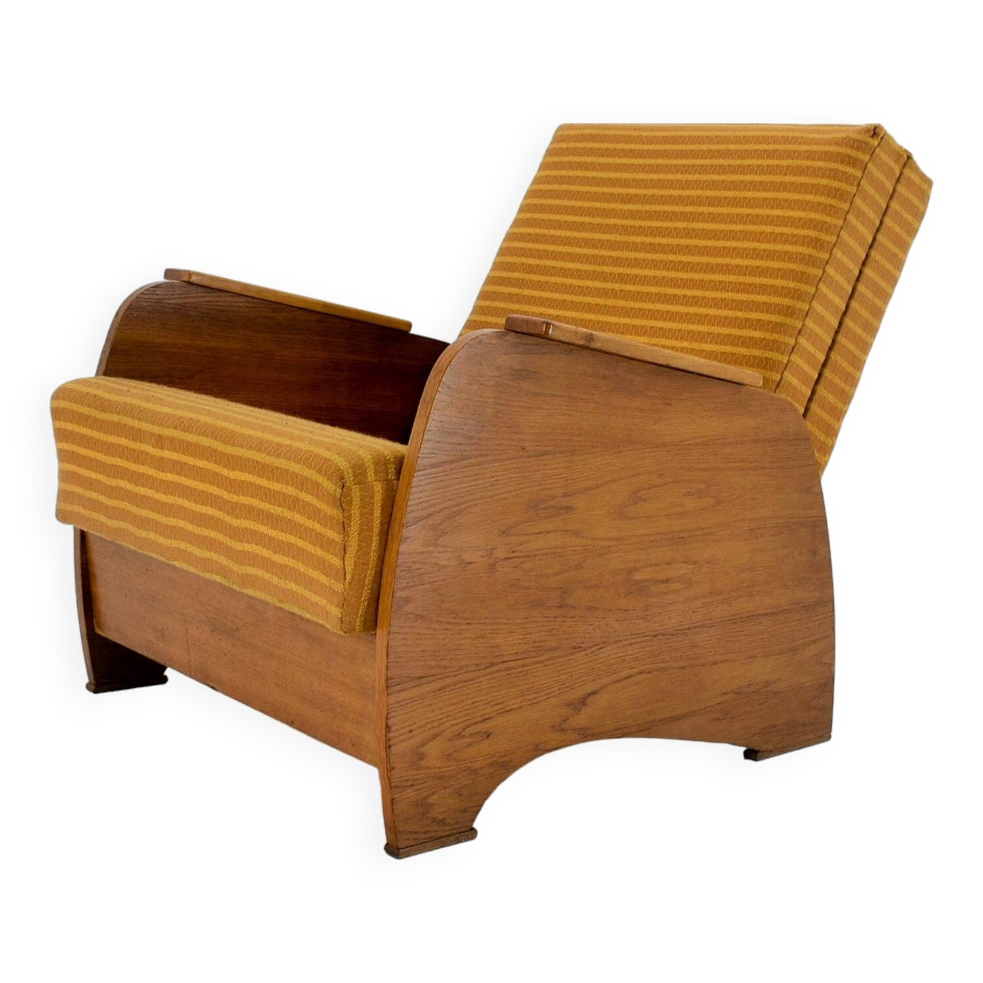 1960s Armchair Convertible to Daybed, Czechoslovakia