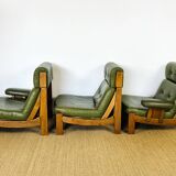 Vintage Scandinavian leather sofa from the 1960s.