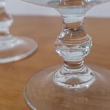 Set of 7 white wine glasses on feet, grape decoration and Luminarc vine shoot