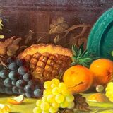 L.Maes. Still life with flowers and fruits. Large format.