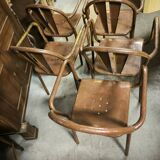 Set of 5 steel garden armchairs circa 1940/50