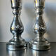 Pair of vintage mercury glass candleholders