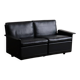 Dieter Rams Model 620 two seater sofa in black leather for Vitsoe, 1980s