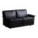 Dieter Rams Model 620 two seater sofa in black leather for Vitsoe, 1980s