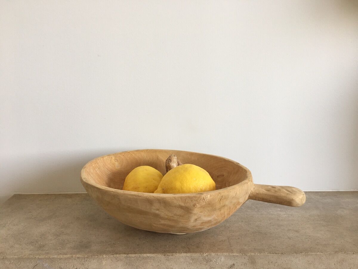 Ethnic wood fruit cut