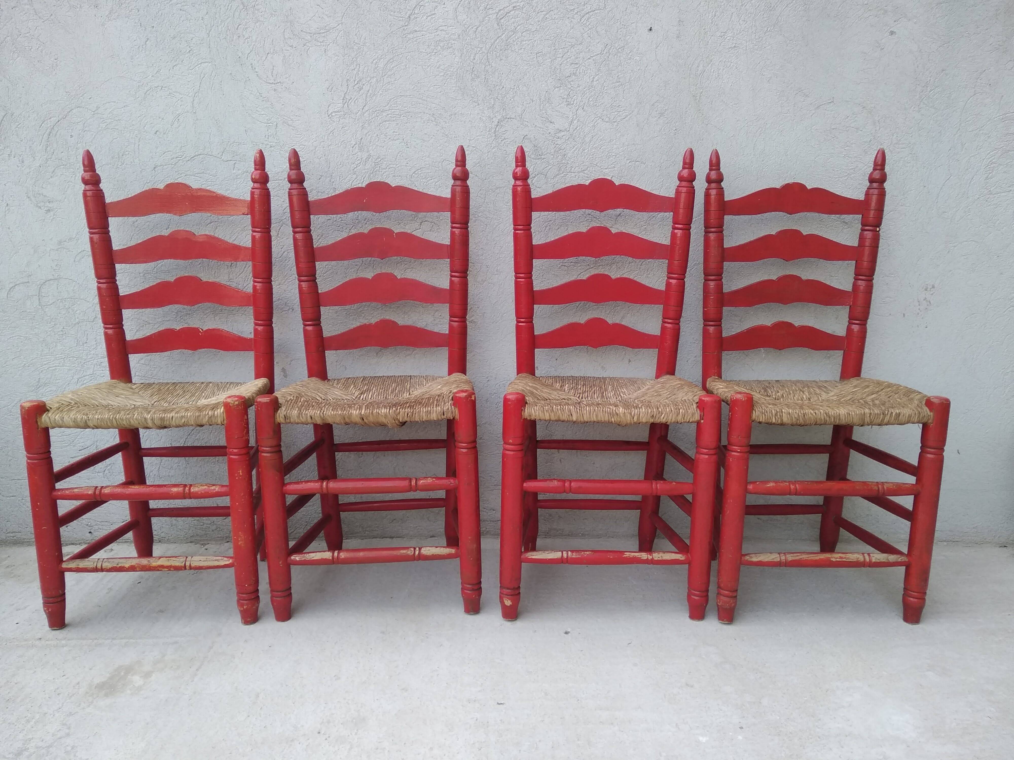 6 chaises paillées Vintage