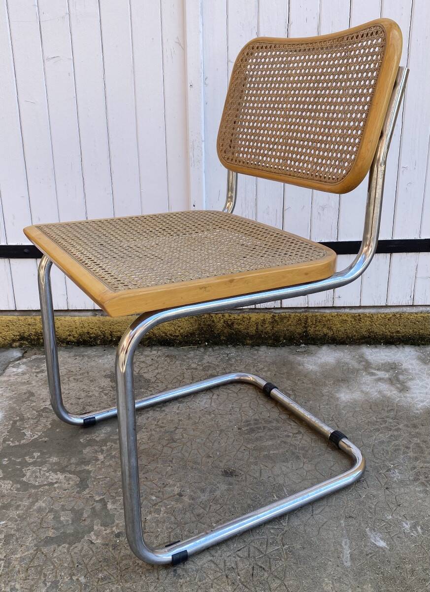Chaise modèle B32 en cannage et acier chromé Marcel Breuer, ca 1970