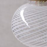 Glass and brass mid-century italian pendant light