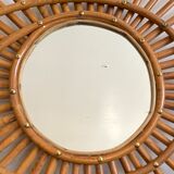 Old rattan mirror sun ORTF vintage