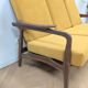 Second-hand Danish teak canapé, reupholstered in yellow, 1960s.