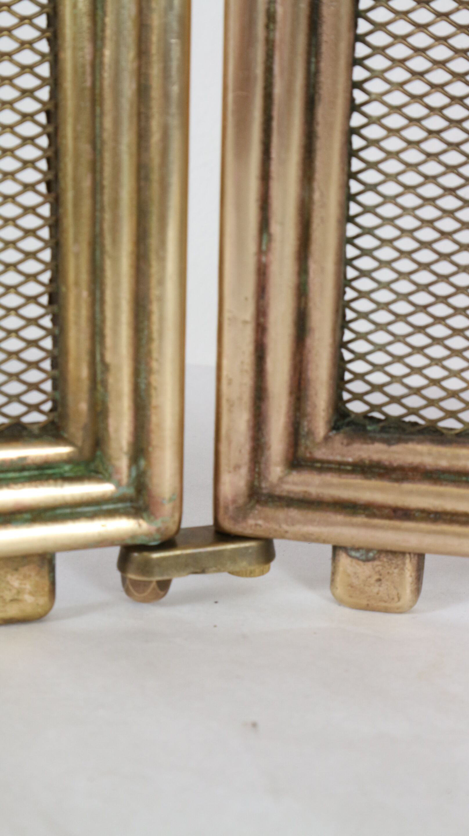 Firewall with three brass components with handles, made in Italy