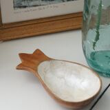 Empty cup pocket wood and mother-of-pearl pineapple shape