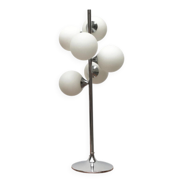 Vintage space table lamp, glass and metal, 1970s