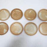 Série de 8 tasses et sous tasses vintage en grès