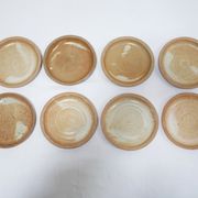 Série de 8 tasses et sous tasses vintage en grès