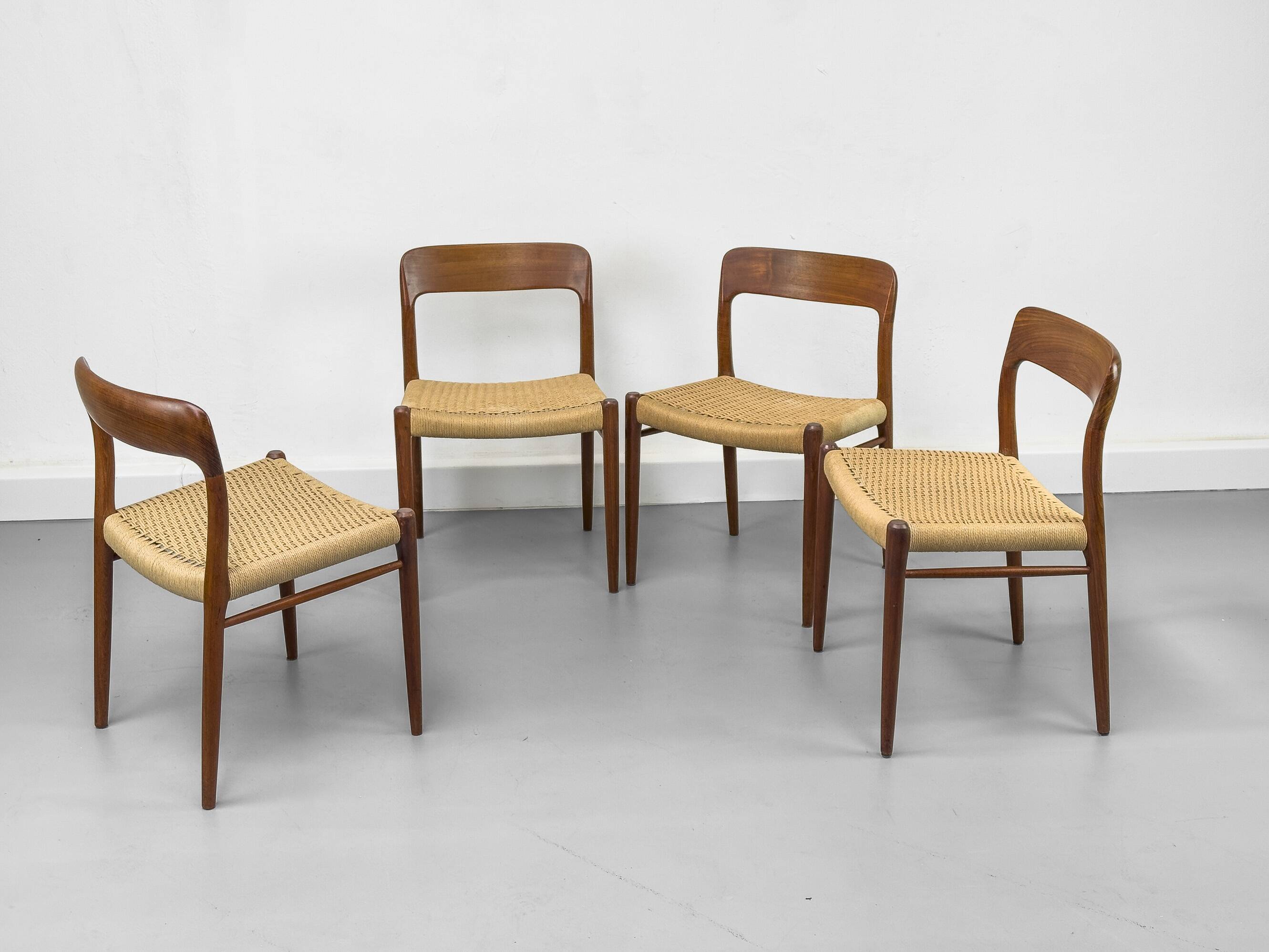 Model 75 Chairs by Niels O. Møller for J.L Møllers, 1960s, Set of 4