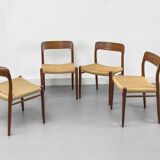 Model 75 Chairs by Niels O. Møller for J.L Møllers, 1960s, Set of 4