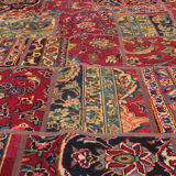 Vintage persian patchwork rug handwoven oriental wool living area rug- 179x245cm