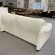 Maralunga 2-seater sofa in white leather by Vico Magistretti for Cassina