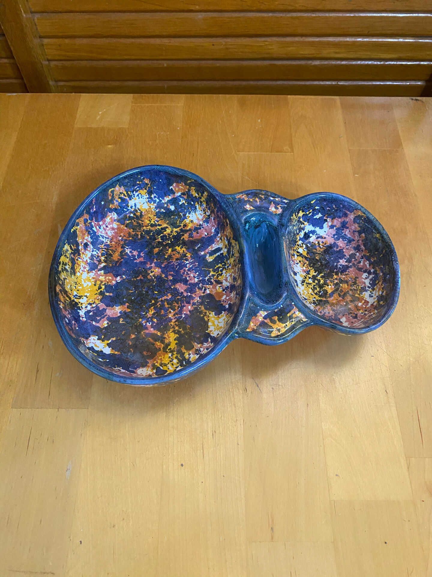 Mendiant Style Apéro Plate MORVAN Polychrome Ceramic Vintage #E131