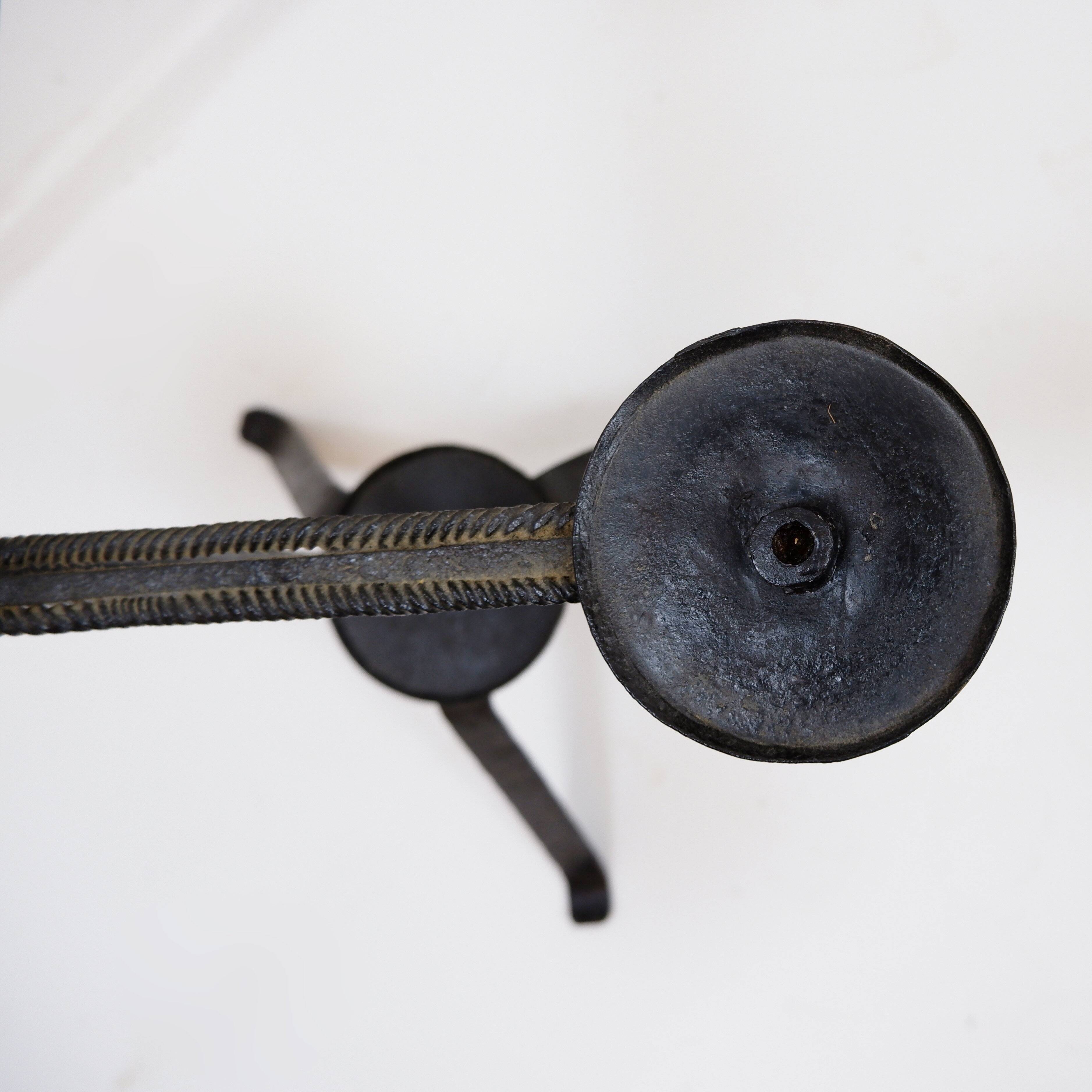 Wrought iron candle holder - France, 20th century