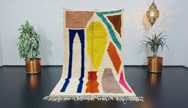 Tapis en laine pure fait main traditionnelle taille 200 x 300 cm