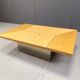 Vintage ash wood hidden bar coffee table by Paul Michel, 1970s