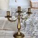 Antique 3-branch candelabra in patinated brass