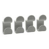 Set of Four White Vintage Gedy Hooks Italy 1970s