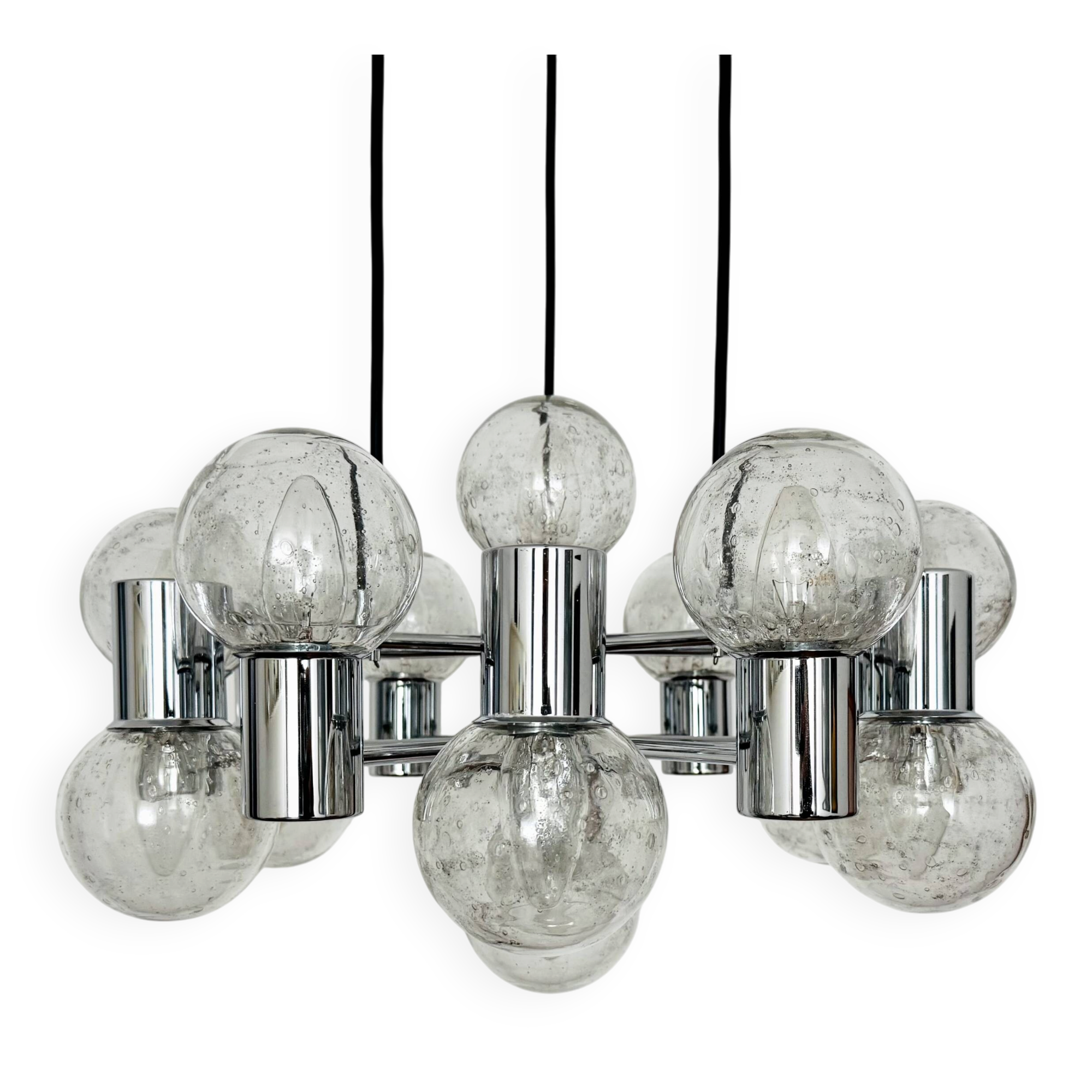 Chromed 1970s Sputnik Chandelier by Doria