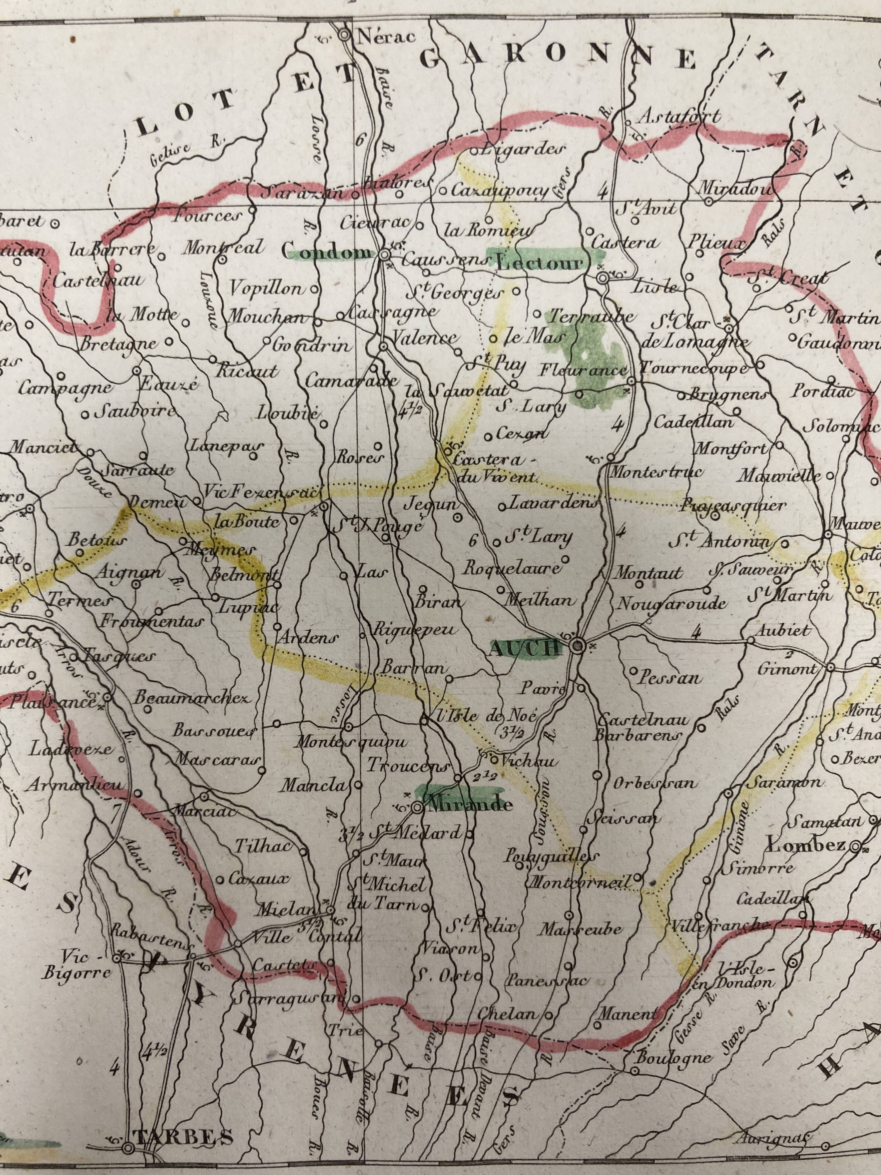 Carte ancienne du gers