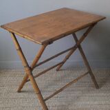 Folding bamboo side table retro 50s bohemian country decoration console furniture entrance