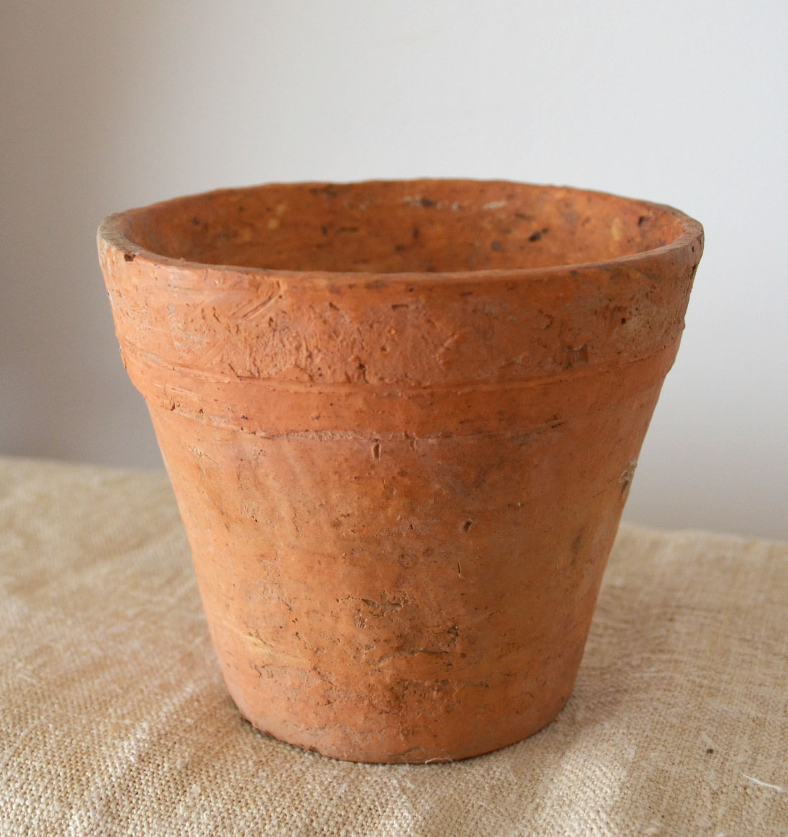 4 old terracotta pots height 12 cm