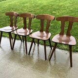 Set of 4 1960s Brutalist Style Bistro Chairs