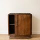 Vintage Art Deco bedside table in wood and marble
