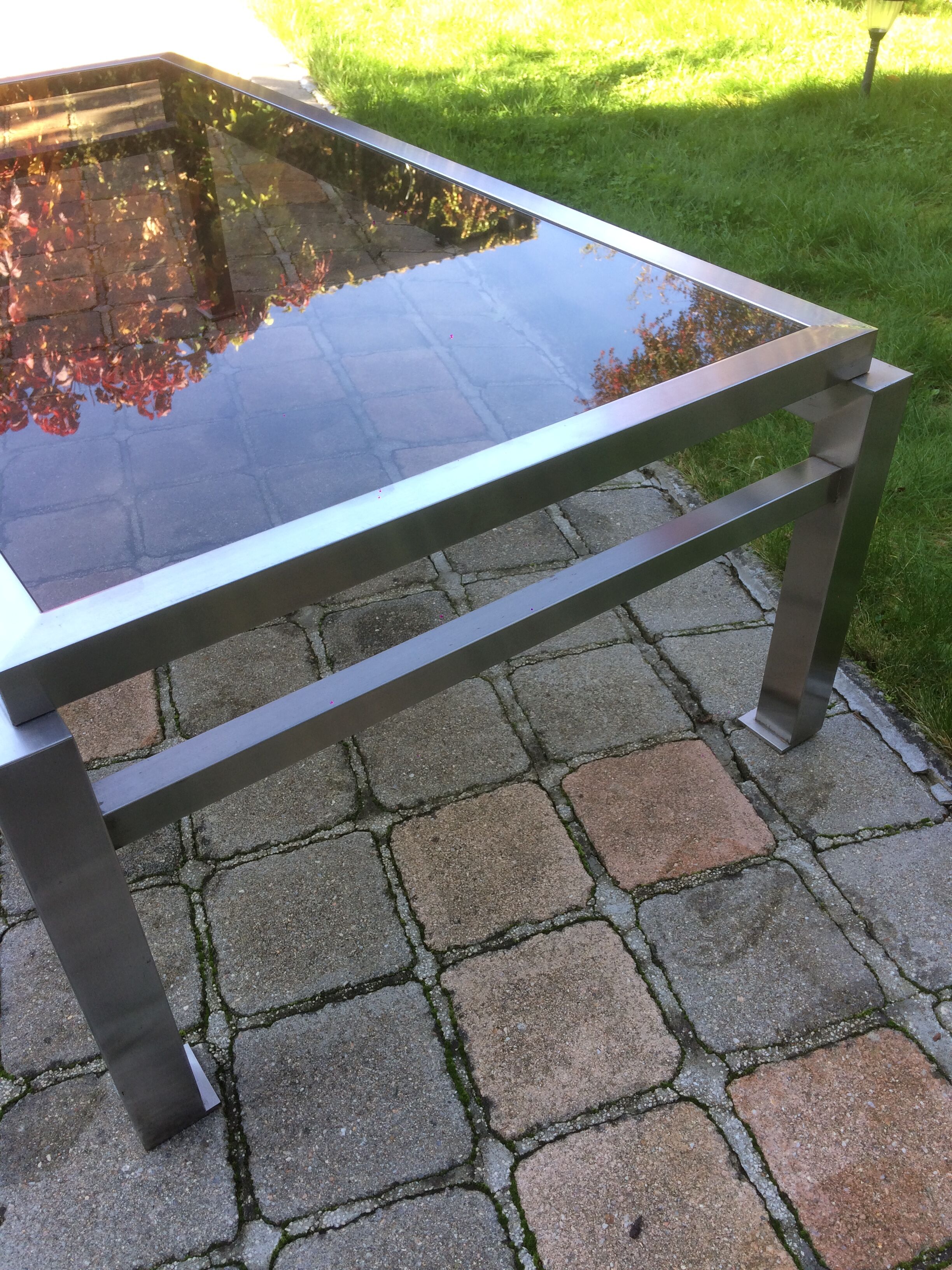 Table basse verre fumé vintage
