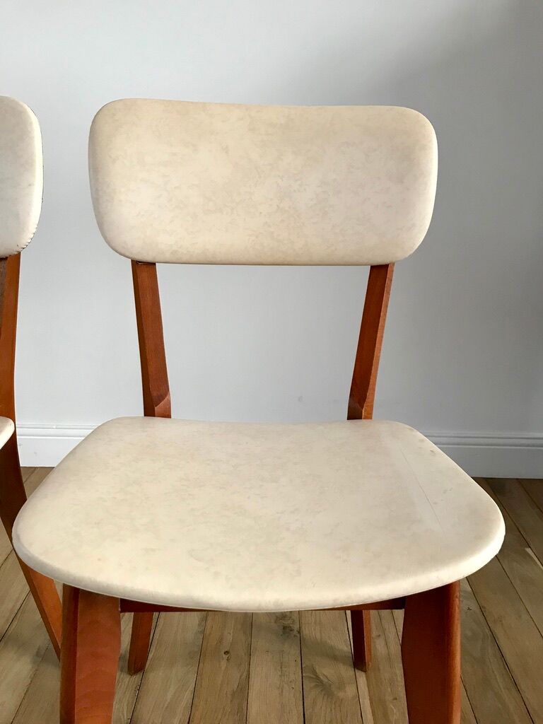 Pair of scandinavian chairs in skaï 50s