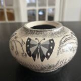 vase en céramique décoré par l'artiste René Poirot