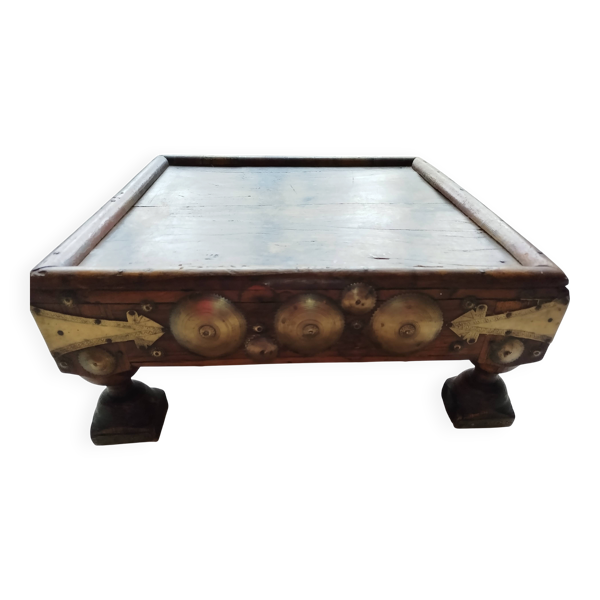 Authentique table basse Bajot du Rajastan XIXe siècle