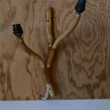 Rattan wall light trio